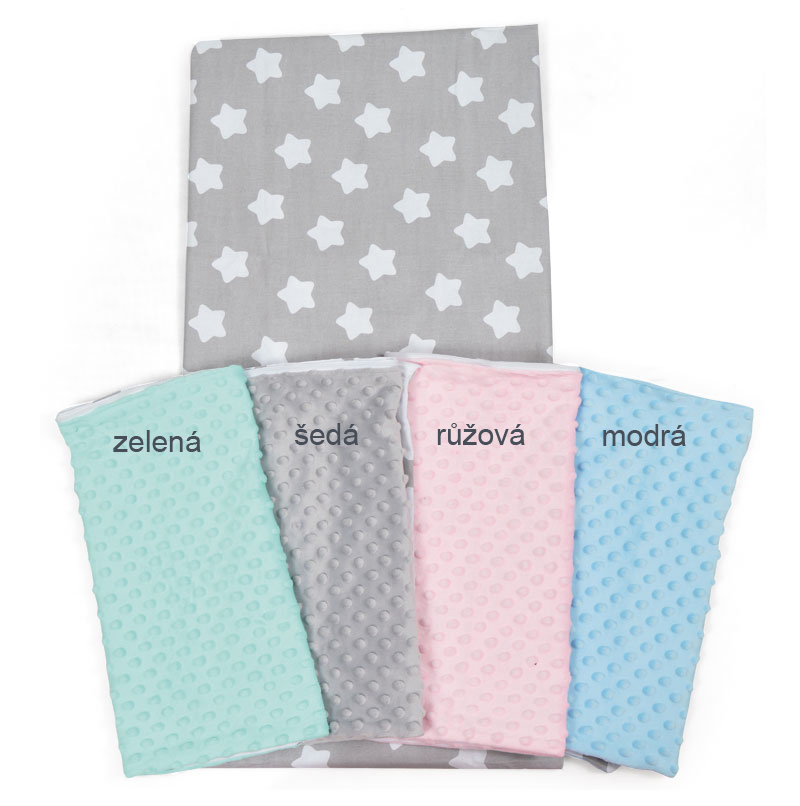 Tomi Povlečení K2 minky hvězdy šedá-růžová