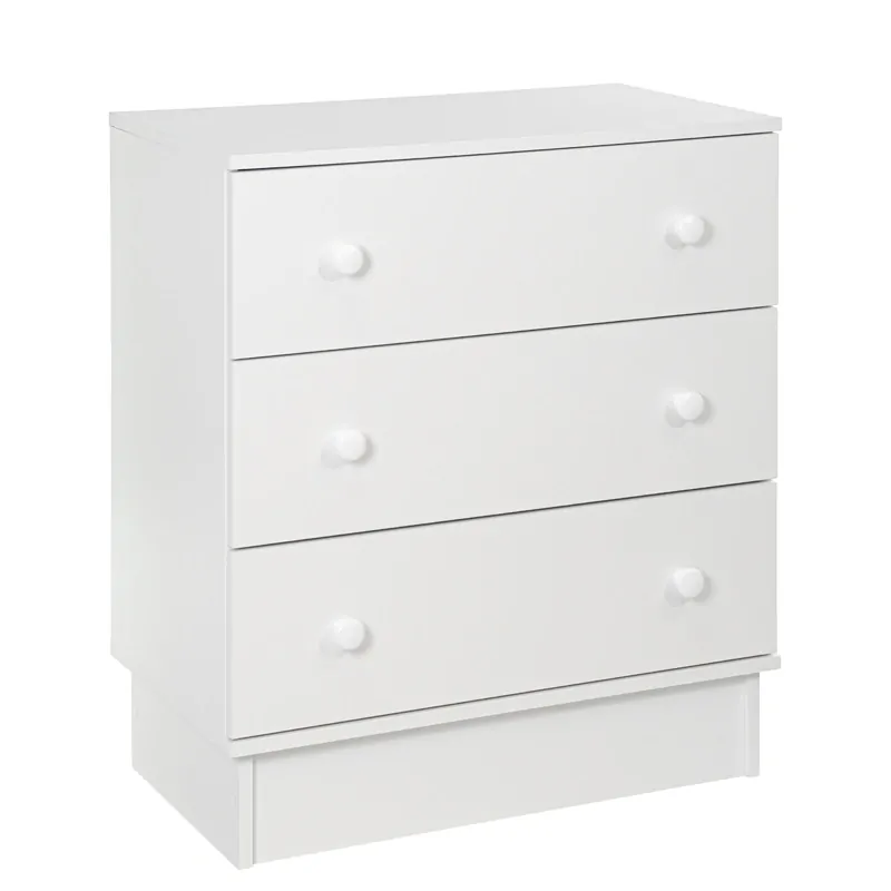 Tomi Komoda se 3 šuplíky na soklu bílá + nástavec