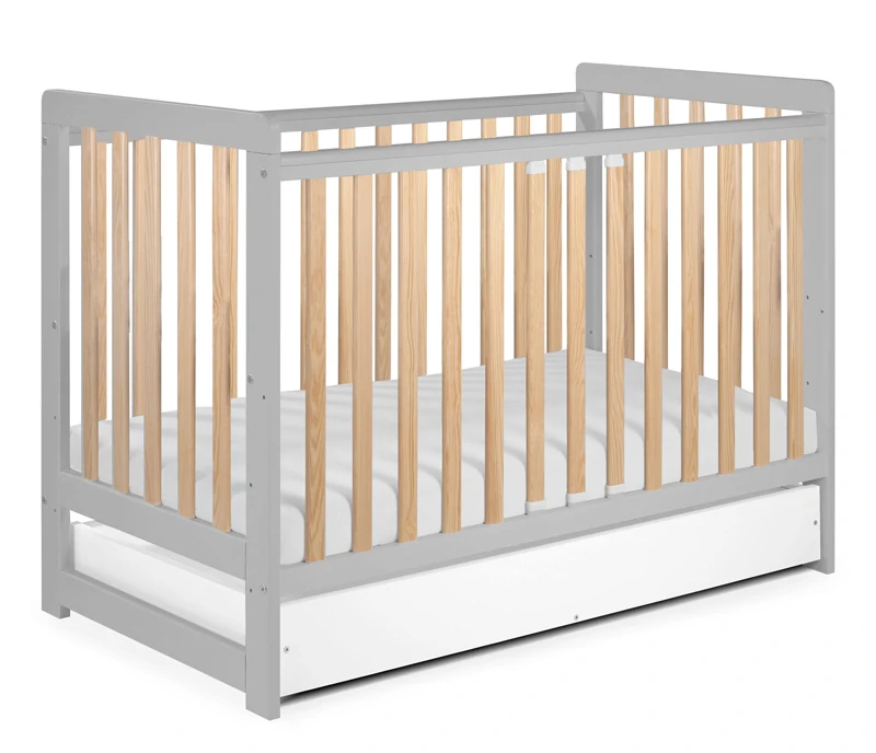 Tomi Postýlka 22. (XXII.) se zábranou a šuplíkem šedá/buk