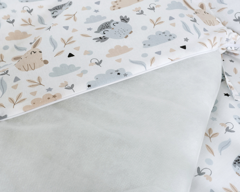 Tomi Povlečení K3 tisk sovka béžová