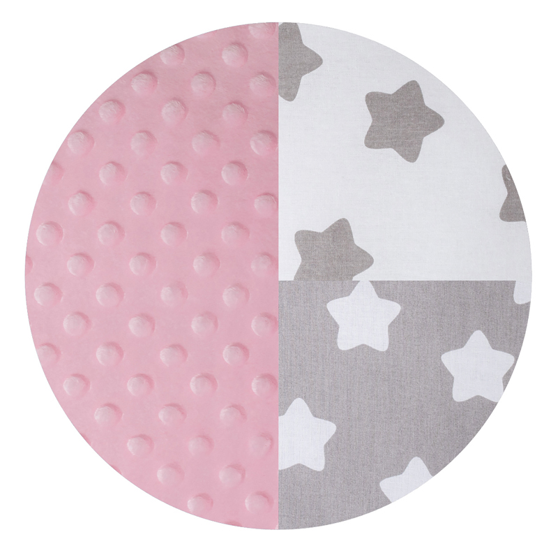 Tomi Povlečení K3 minky hvězdy šedá-růžová