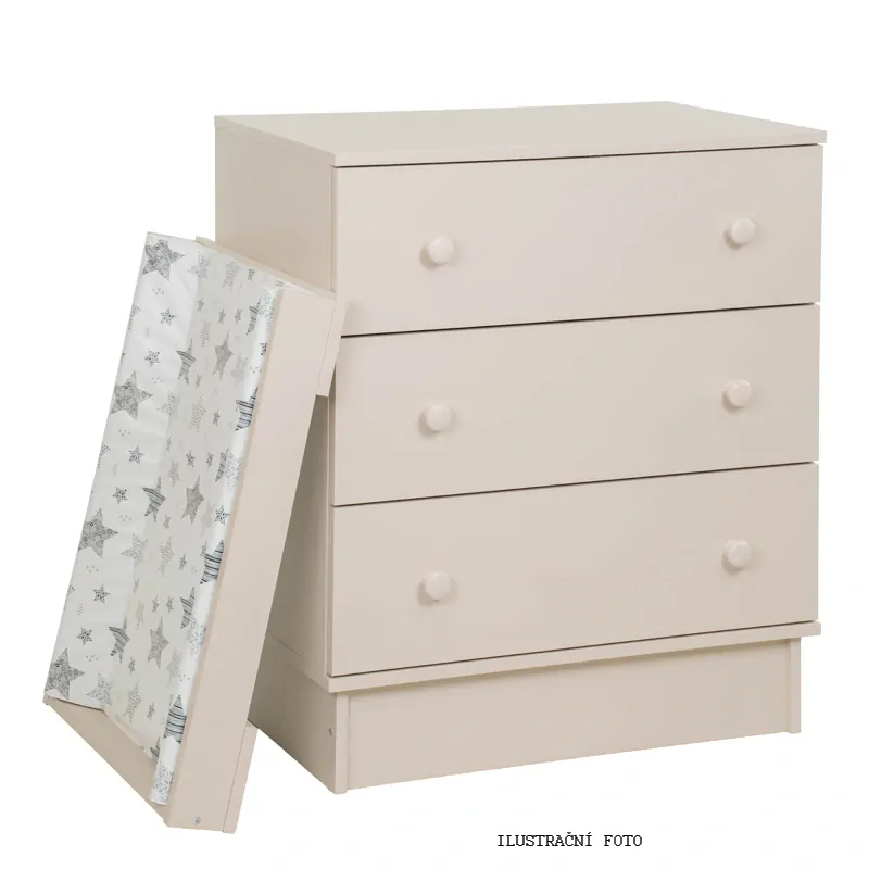 Tomi Komoda se 3 šuplíky na soklu kašmír + nástavec