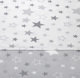 Tomi Povlečení K2 tisk hvězdy bílá-šedá